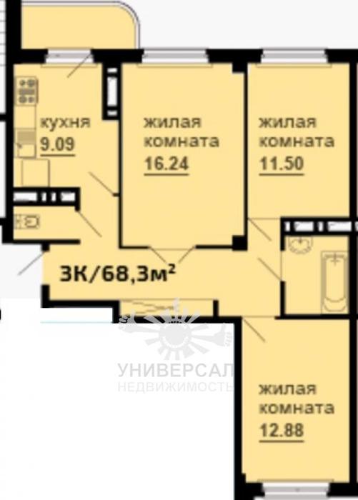 Продается квартира в новостройке, 3-к, 5/16 эт., 3 214 000 руб., Штахановского, Чкаловский