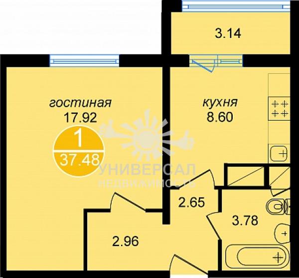Продается квартира в новостройке, 1-к, 16/17 эт., 2 008 380 руб., Скачкова, ЖДР