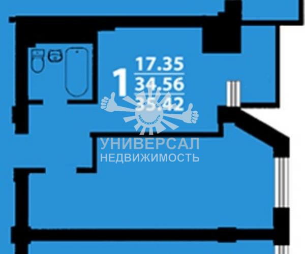 Продается однокомнатная квартира, 8/9 эт., 1 735 580 руб., Димитрова, Сельмаш